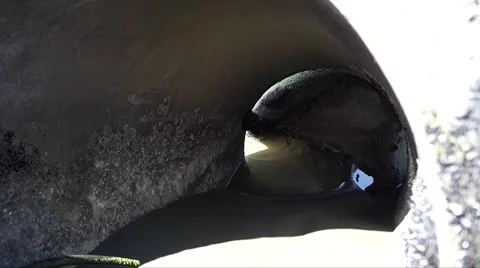 Inside broken beach pipe 2 Video stock 46701030