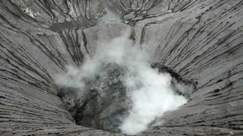 Inside of a Bromo volcano crater, Java island, Indonesia 스톡 동영상 65229641