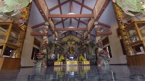 Inside the Buddhist temple. Stock Footage 72151137