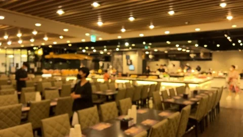 Inside a buffet restaurant Stock Footage 201331388