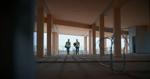 Inside Building Construction Workers Stock Footage 326458533