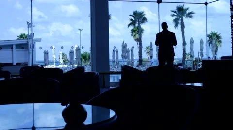 Inside Building Pan Left Sea View Stock Footage 44247857