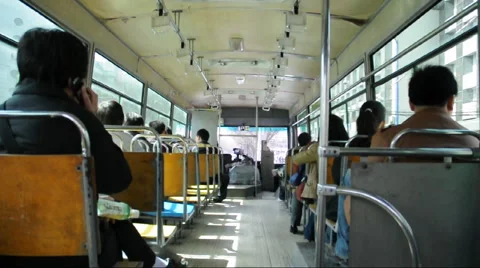 Inside a bus of china Stock Footage 895787