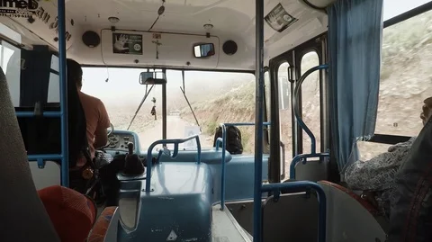 Inside bus on cliff 動画素材 105760346
