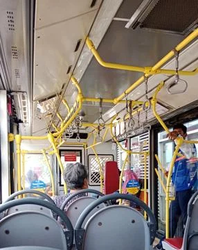 Inside bus public transportation Foto stock