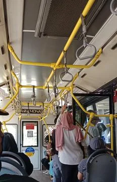 Inside bus public transportation Stock Photos