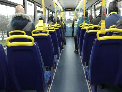Inside the bus on the second floor. Stock Footage 72132963