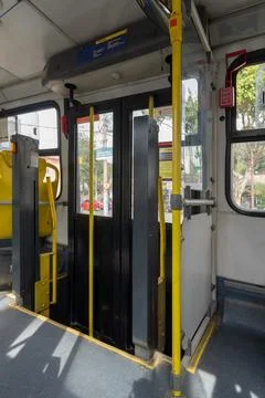 Inside the bus sitting at the back of public transport - Photos