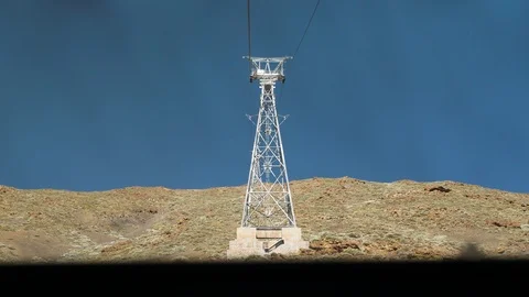 Inside Cable Car POV  Mount Teide Tenerife Canary Island Spain Stock Footage 104391088