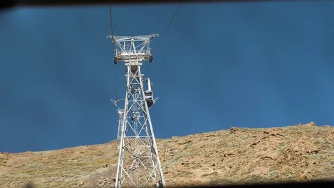 Inside Cable Car POV  Mount Teide Tenerife Canary Island Spain Stock Footage 104391502