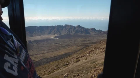 Inside Cable Car POV  Mount Teide Tenerife Canary Island Spain Stock Footage 104391596