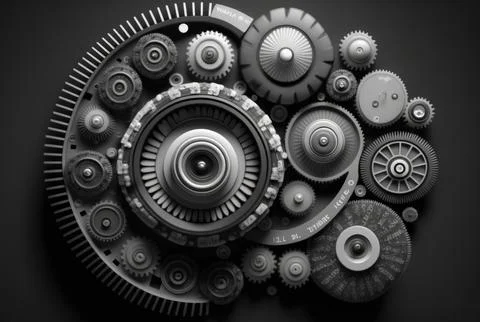 Inside camera gear abstract background graphic design. Stock Illustration