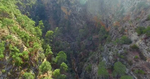Inside of a Canyon 4k Aerial View Stock Footage 147107402