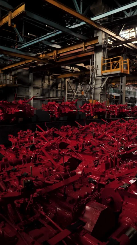 Inside a Car Engine Assembly Line Vertical video Stock Footage 278064986