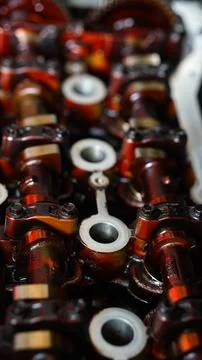 The inside of a car engine block Foto stock