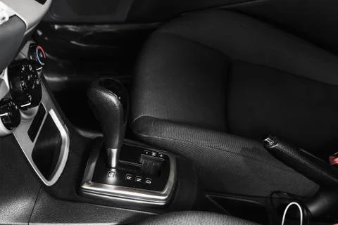 Inside car focus on automatic gear Stock Photos