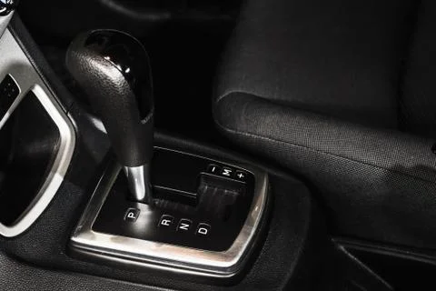 Inside car focus on automatic gear Stock Photos