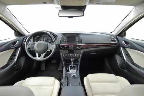 The inside of the car, front view Stock Photos