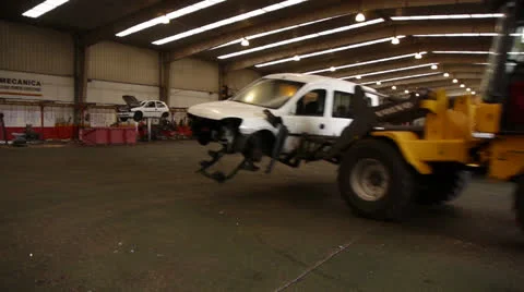 Inside car junk yard Stock-Footage 23837414