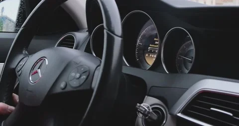 Inside car man driving. Driving a car Stock Footage 169875623
