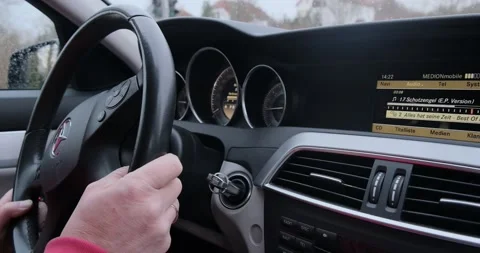 Inside car man driving. Driving a car Stock Footage 169875664