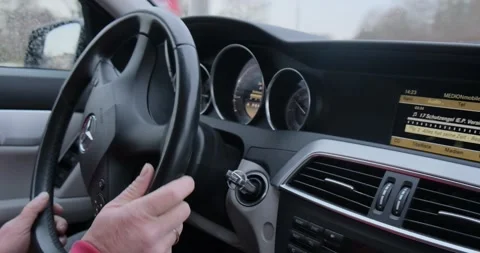 Inside car man driving. Driving a car Stock Footage 169875674