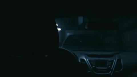 Inside car in parking garage Stock Footage 208880996