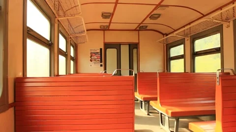 Inside of carriage of electric train Video stock 56977047