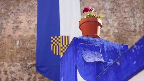 Inside Castle of obidos, famous medieval castle in Portugal. Summer in Europe  Stock Footage 224926641