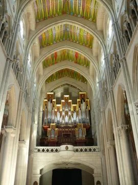 Inside of the Catedral in Madrid Stock Photos