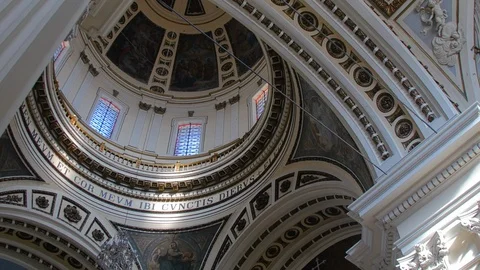 Inside Cathedral - Basilica Our Lady of the Pillar. Zaragoza, Spain 07 Stock Footage 89801491
