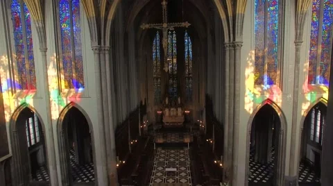 Inside the cathedral Stock Footage 67615819