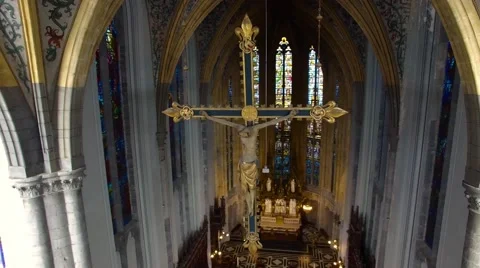 Inside the cathedral Stock Footage 67615827