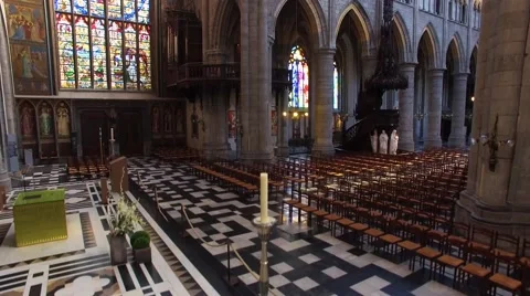 Inside the cathedral Stock Footage 67615895