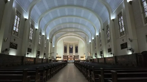 Inside Cathedral of Our Lady of the Immaculate Conception, Maputo Province, Video stock 336671011