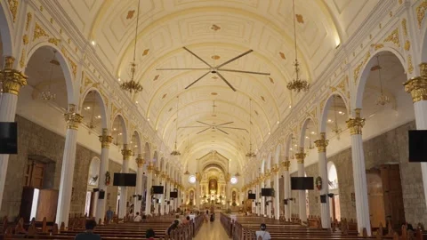 Inside of cathedral in Philippines Stock Footage 325173171