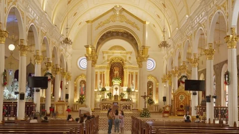 Inside of cathedral in Philippines Stock Footage 325173203