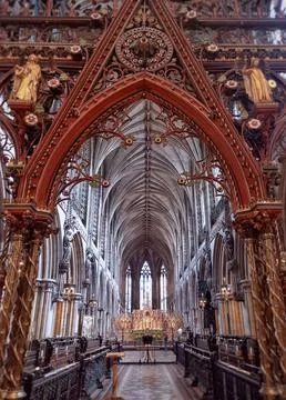 The inside of a cathedral Stock Photos