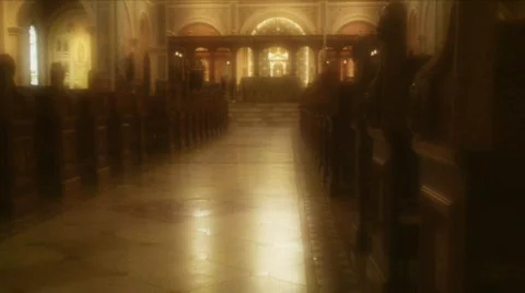 Inside Catholic Church 1 Stock Footage 698936
