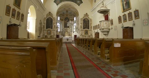 Inside Catholic Church Stock Footage 113767755