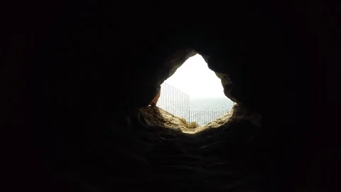 From the inside of a cave Video stock 261302193