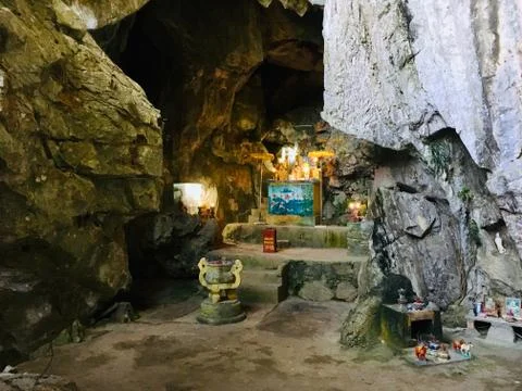 Inside The cave at Marble mountain in Danang, Vietnam Stock Photos