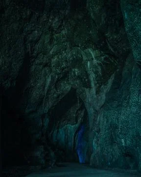 Inside the cave showcasing the rock formations and natural beauty 스톡 사진