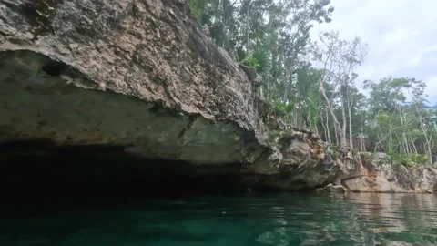 Inside a Cenote at Tulum, Riviera Maya Video stock 229738064