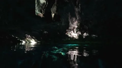 Inside a Cenote at Tulum, Riviera Maya Stock Footage 230342001