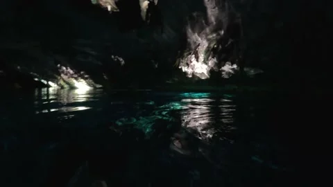 Inside a Cenote at Tulum, Riviera Maya Stock Footage 230342121