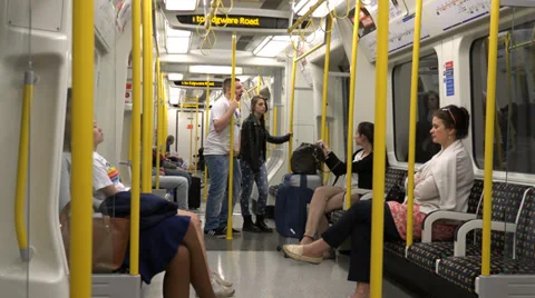 Inside Central Line Car, London Underground Stock Footage 39169567
