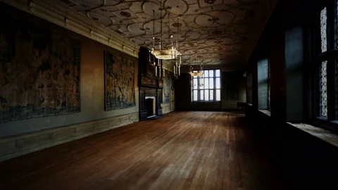 Inside the Charterhouse great chamber interior Stock-Footage 130233185