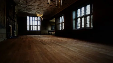 Inside the Charterhouse great chamber interior Stock Footage 141422314
