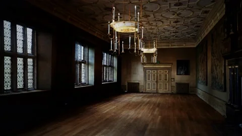 Inside the Charterhouse great chamber interior Vidéo 143413625